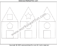 Shape Tracing – Star, Circle, Square, Pentagon, Hexagon, Octagon – One Worksheet