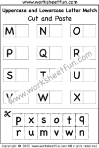 Uppercase and Lowercase Letter Cut and Paste – Two Worksheets