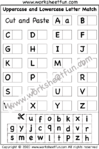 Uppercase and Lowercase Letter Cut and Paste – One Worksheet