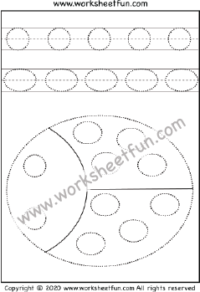 Shape Tracing – Circle – Ladybug – One Worksheet