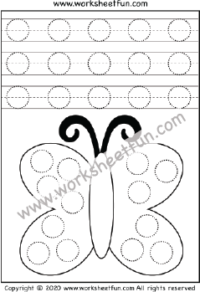 Shape Tracing – Circle – Butterfly – One Worksheet