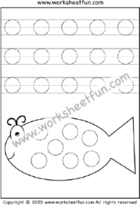 Shape Tracing – Circle – Fish – One Worksheet