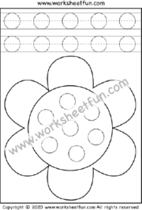 Shape Tracing – Circle – Flower – One Worksheet
