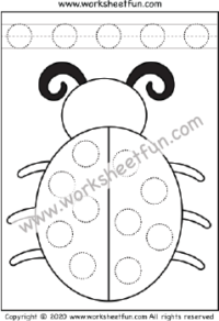Shape Tracing – Circle – Ladybug – One Worksheet