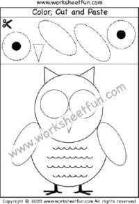 Cut and Paste Shapes – Circle and Oval – One Worksheet