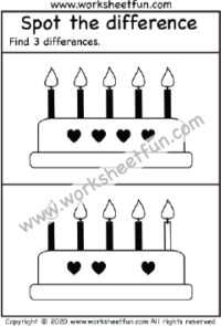 Spot the difference – Cake – One Worksheet