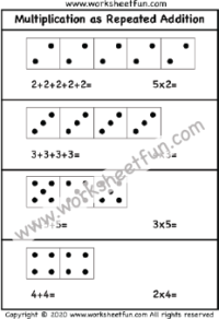 Multiplication – Repeated Addition – Two Worksheets