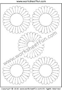 Picture Tracing – Flower – One Worksheet