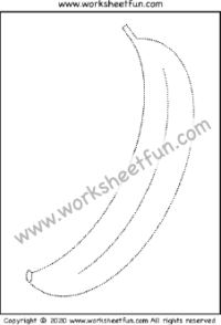 Picture Tracing – Banana – One Worksheet