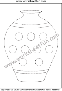 Picture Tracing – Vase – Circles -Two Worksheets