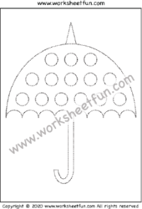 Picture Tracing – Umbrella – One Worksheet