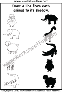 Animal Shadow Match - One Worksheet