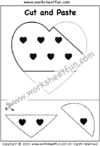 Cut and Paste Shapes –  Heart – One Worksheet