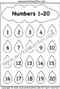 Numbers 1-20 – Five Worksheets