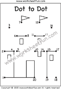 Dot to Dot – Castle – Numbers 1-20 – One Worksheet