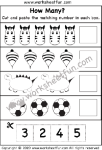 Count How Many – Cut and Paste – One Worksheet
