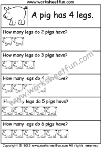 How many legs? – Picture Word Problems – Repeated Addition – Multiplication – One Worksheet