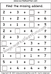 Addition Worksheets