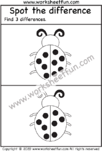 Spot the difference – Ladybug – One Worksheet