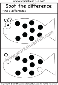 Spot the difference – Fish – One Worksheet
