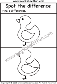 Spot the difference – Duck – One Worksheet