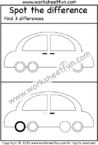 Spot the difference – Car – One Worksheet