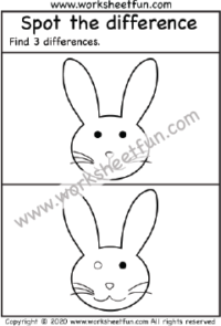 Spot the difference – Bunny – One Worksheet