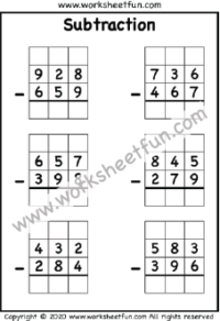 Subtraction Worksheets