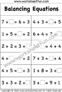 Balancing Equations First Grade