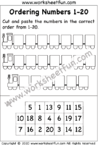 Ordering Numbers 1-20 - One Worksheet