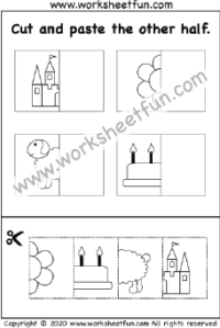 Cut and Paste Picture Matching - One Worksheet