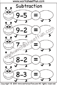 Subtraction Within 10 – Five Worksheets
