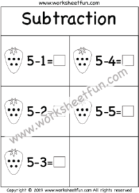 Subtraction Within 5 – One Worksheet