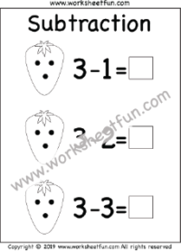 Subtraction Within 5 – One Worksheet