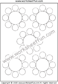 Picture Tracing – Flowers – Circles – One Worksheet