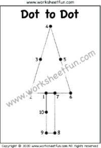 Dot to Dot – Tracing – Numbers 1-10 – Tree – One Worksheet