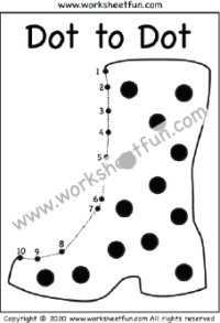 Dot to Dot – Tracing – Numbers 1-10 – One Worksheet