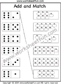Dice Addition – Pumpkin – Add and Match – One Worksheet
