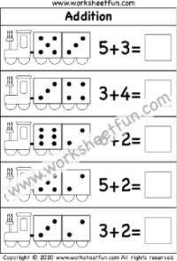 Addition Within 10 – Dice Addition – Two Worksheets
